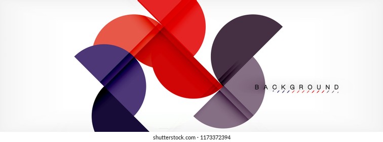 Fondo abstracto geométrico y circular moderno, ilustración vectorial