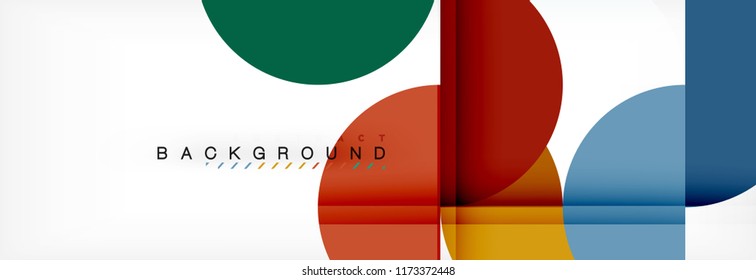 Fondo abstracto geométrico y circular moderno, ilustración vectorial