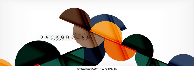 Fondo abstracto geométrico y circular moderno, ilustración vectorial