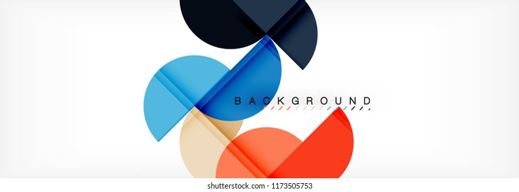 Fondo abstracto geométrico y circular moderno, ilustración vectorial