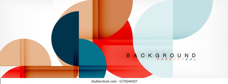 Circle modern geometrical abstract background, vector illustration