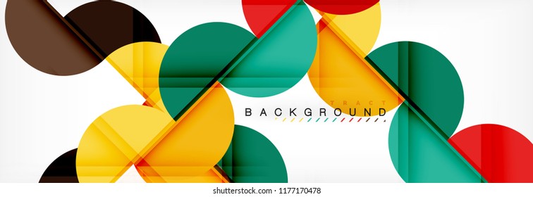 Fondo abstracto geométrico y circular moderno, ilustración vectorial