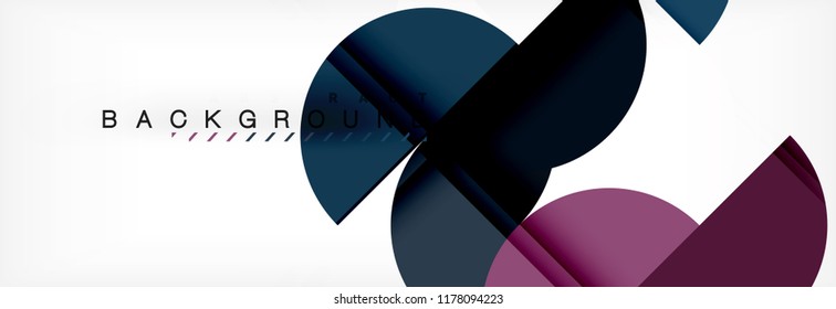 Fondo abstracto geométrico y circular moderno, ilustración vectorial