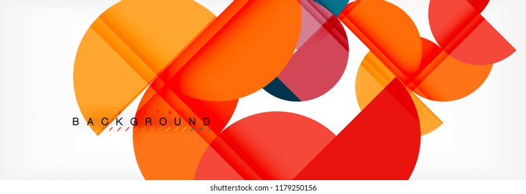 Fondo abstracto geométrico y circular moderno, ilustración vectorial