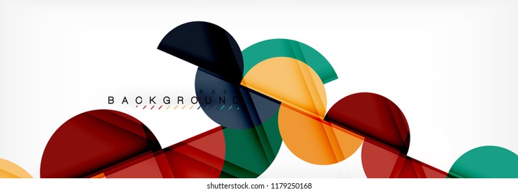 Fondo abstracto geométrico y circular moderno, ilustración vectorial