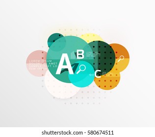 Antecedentes infográficos de geometría moderna en círculo. Fondo de plantilla de vector para diseño de flujo de trabajo, diagrama, opciones de número o diseño web
