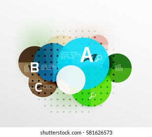 Circle modern geometry infographic background. Vector template background for workflow layout, diagram, number options or web design
