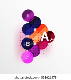 Circle modern geometry infographic background. Vector template background for workflow layout, diagram, number options or web design