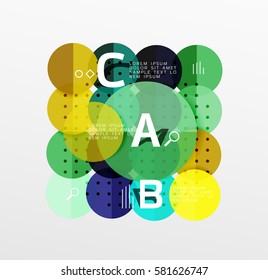 Circle modern geometry infographic background. Vector template background for workflow layout, diagram, number options or web design