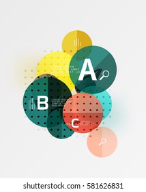Circle modern geometry infographic background. Vector template background for workflow layout, diagram, number options or web design
