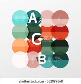 Antecedentes infográficos de geometría moderna en círculo. Fondo de plantilla de vector para diseño de flujo de trabajo, diagrama, opciones de número o diseño web