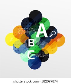 Circle modern geometry infographic background. Vector template background for workflow layout, diagram, number options or web design