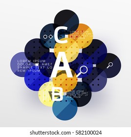 Circle modern geometry infographic background. Vector template background for workflow layout, diagram, number options or web design