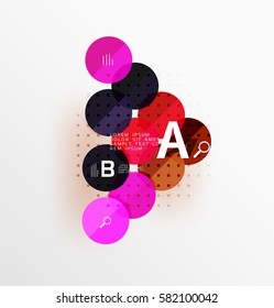 Circle modern geometry infographic background. Vector template background for workflow layout, diagram, number options or web design