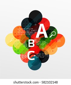 Circle modern geometry infographic background. Vector template background for workflow layout, diagram, number options or web design