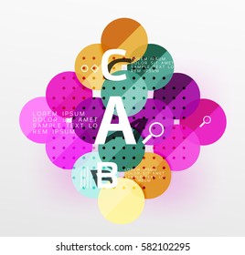 Antecedentes infográficos de geometría moderna en círculo. Fondo de plantilla de vector para diseño de flujo de trabajo, diagrama, opciones de número o diseño web