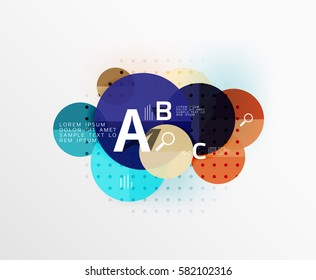 Circle modern geometry infographic background. Vector template background for workflow layout, diagram, number options or web design