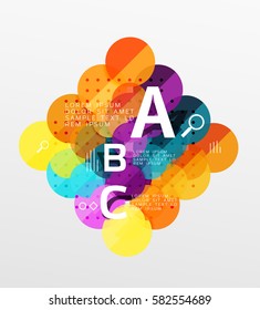 Circle moderne Geometrie infografischen Hintergrund. Vektorvorlagenhintergrund für das Workflowlayout, -diagramm, -nummeroptionen oder Webdesign