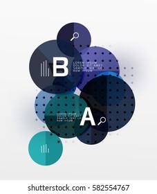 Circle modern geometry infographic background. Vector template background for workflow layout, diagram, number options or web design