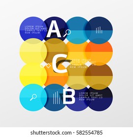 Circle moderne Geometrie infografischen Hintergrund. Vektorvorlagenhintergrund für das Workflowlayout, -diagramm, -nummeroptionen oder Webdesign