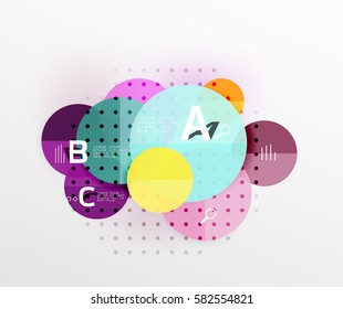 Antecedentes infográficos de geometría moderna en círculo. Fondo de plantilla de vector para diseño de flujo de trabajo, diagrama, opciones de número o diseño web