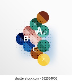 Circle modern geometry infographic background. Vector template background for workflow layout, diagram, number options or web design