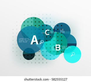 Circle modern geometry infographic background. Vector template background for workflow layout, diagram, number options or web design