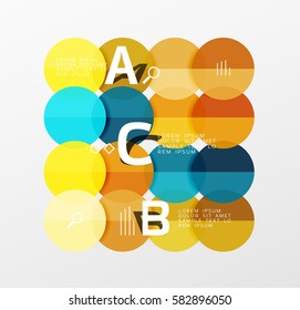 Circle modern geometry infographic background. Vector template background for workflow layout, diagram, number options or web design