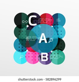Circle modern geometry infographic background. Vector template background for workflow layout, diagram, number options or web design