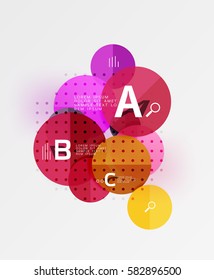 Circle modern geometry infographic background. Vector template background for workflow layout, diagram, number options or web design