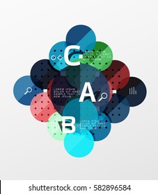 Círculo de fundo infográfico de geometria moderna. Plano de fundo de modelo de vetor para layout de fluxo de trabalho, diagrama, opções de número ou design da Web