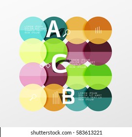 Circle modern geometry infographic background. Vector template background for workflow layout, diagram, number options or web design