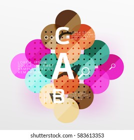 Circle modern geometry infographic background. Vector template background for workflow layout, diagram, number options or web design