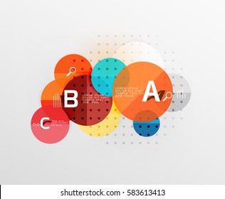 Circle modern geometry infographic background. Vector template background for workflow layout, diagram, number options or web design