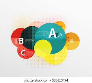 Circle modern geometry infographic background. Vector template background for workflow layout, diagram, number options or web design