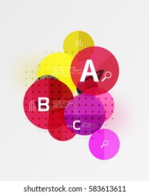Circle modern geometry infographic background. Vector template background for workflow layout, diagram, number options or web design