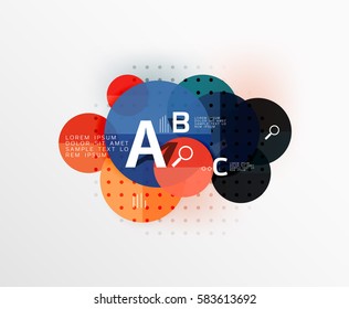 Circle modern geometry infographic background. Vector template background for workflow layout, diagram, number options or web design