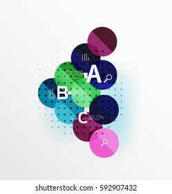 Circle modern geometry infographic background. Vector template background for workflow layout, diagram, number options or web design