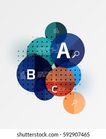 Circle modern geometry infographic background. Vector template background for workflow layout, diagram, number options or web design