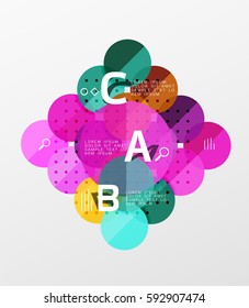 Circle modern geometry infographic background. Vector template background for workflow layout, diagram, number options or web design