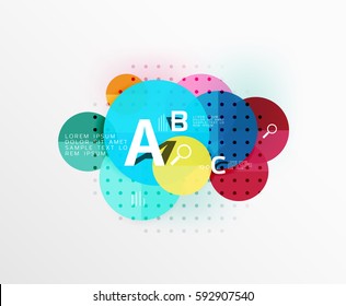 Circle modern geometry infographic background. Vector template background for workflow layout, diagram, number options or web design