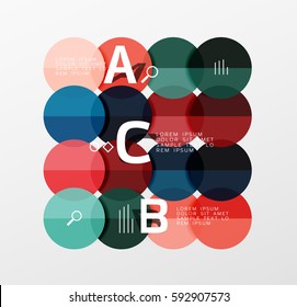 Circle moderne Geometrie infografischen Hintergrund. Vektorvorlagenhintergrund für das Workflowlayout, -diagramm, -nummeroptionen oder Webdesign