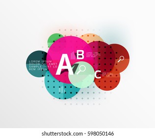 Círculo de fundo infográfico de geometria moderna. Plano de fundo de modelo de vetor para layout de fluxo de trabalho, diagrama, opções de número ou design da Web
