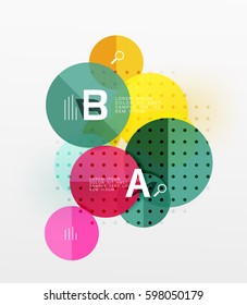 Circle modern geometry infographic background. Vector template background for workflow layout, diagram, number options or web design