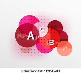 Circle modern geometry infographic background. Vector template background for workflow layout, diagram, number options or web design