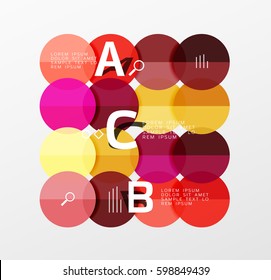 Antecedentes infográficos de geometría moderna en círculo. Fondo de plantilla de vector para diseño de flujo de trabajo, diagrama, opciones de número o diseño web