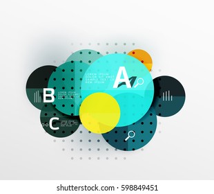 Circle modern geometry infographic background. Vector template background for workflow layout, diagram, number options or web design