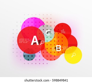 Antecedentes infográficos de geometría moderna en círculo. Fondo de plantilla de vector para diseño de flujo de trabajo, diagrama, opciones de número o diseño web