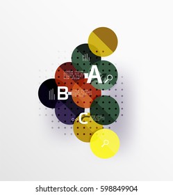 Circle modern geometry infographic background. Vector template background for workflow layout, diagram, number options or web design