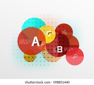 Circle modern geometry infographic background. Vector template background for workflow layout, diagram, number options or web design